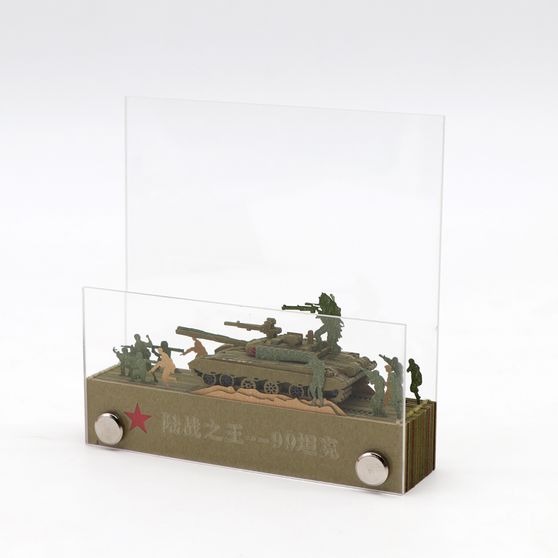 3d立体型便签纸国庆献礼陆战队坦克3d立体模型便签纸厂家定制