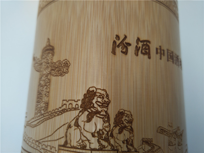 竹制笔筒激光旋转​打标